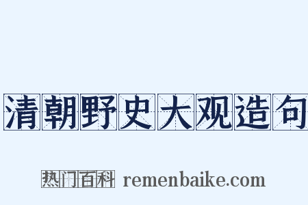 清朝野史大观造句是什么意思的图片